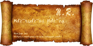 Mátyási Róza névjegykártya